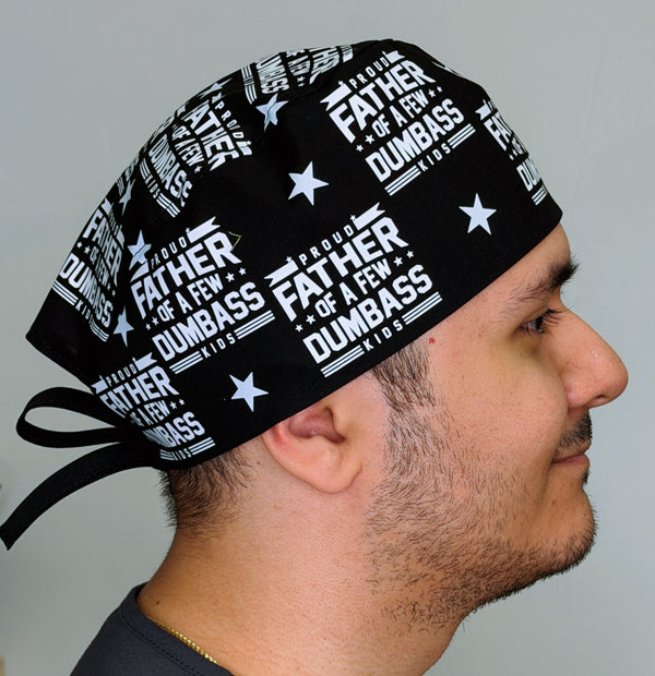 Proud Father of a Few Dumba** Kids Father's Day Custom Solid Color Unisex Scrub Cap