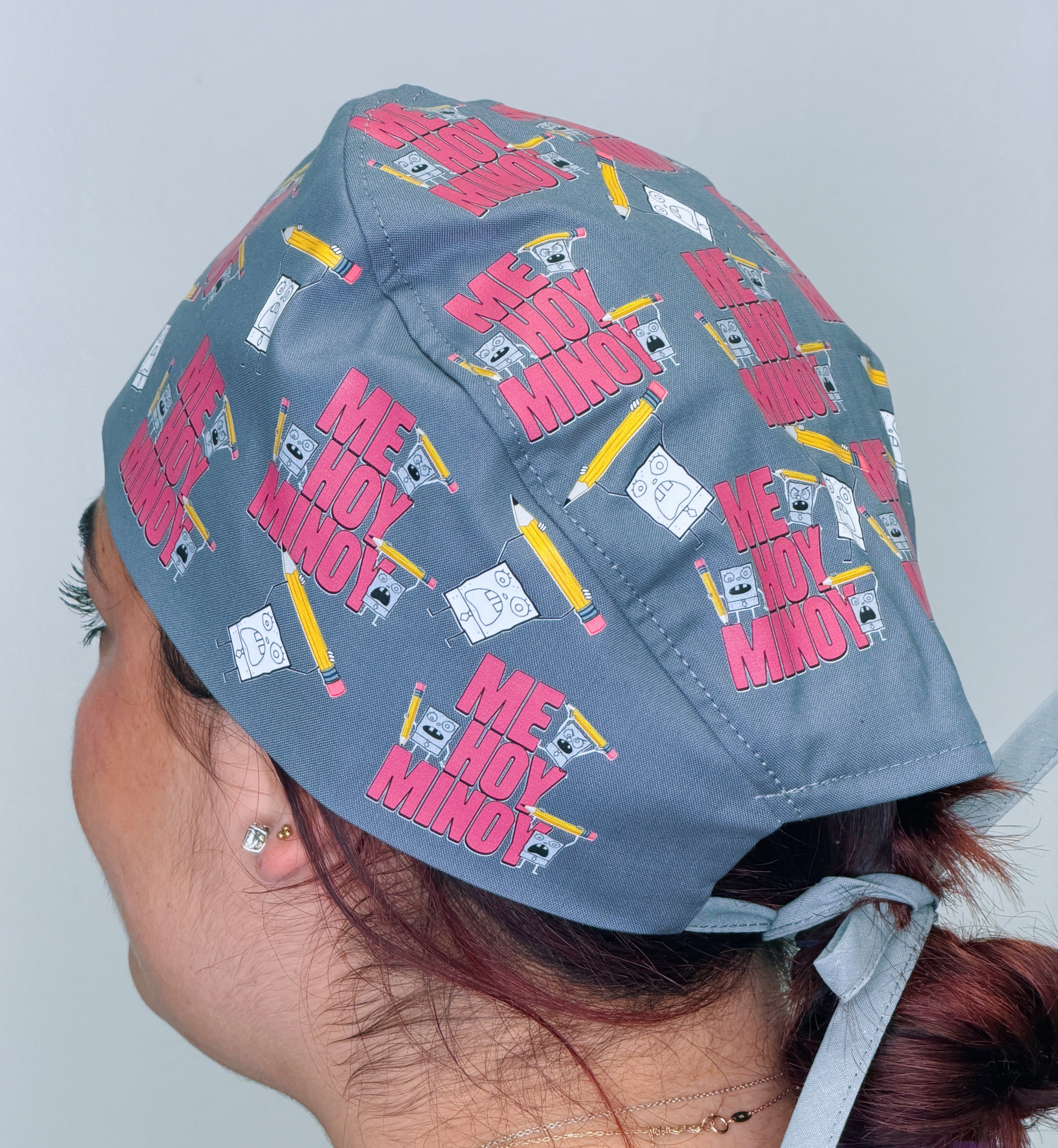 Funny DoodleBob Me Hoy Minoy Custom Solid Color Unisex Scrub Cap