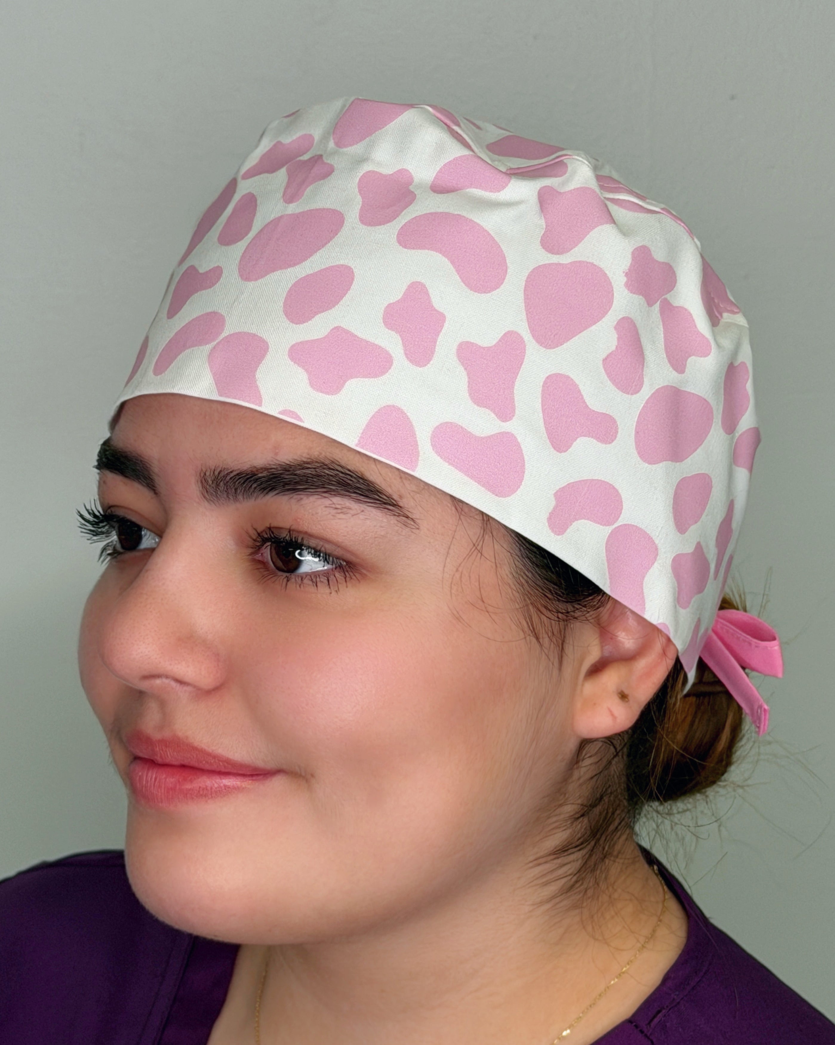 Custom Cow Print Solid Color Unisex Scrub Cap