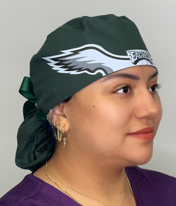 Philadelphia Helmet Inspired Customized Solid Color Ponytail Scrub Cap