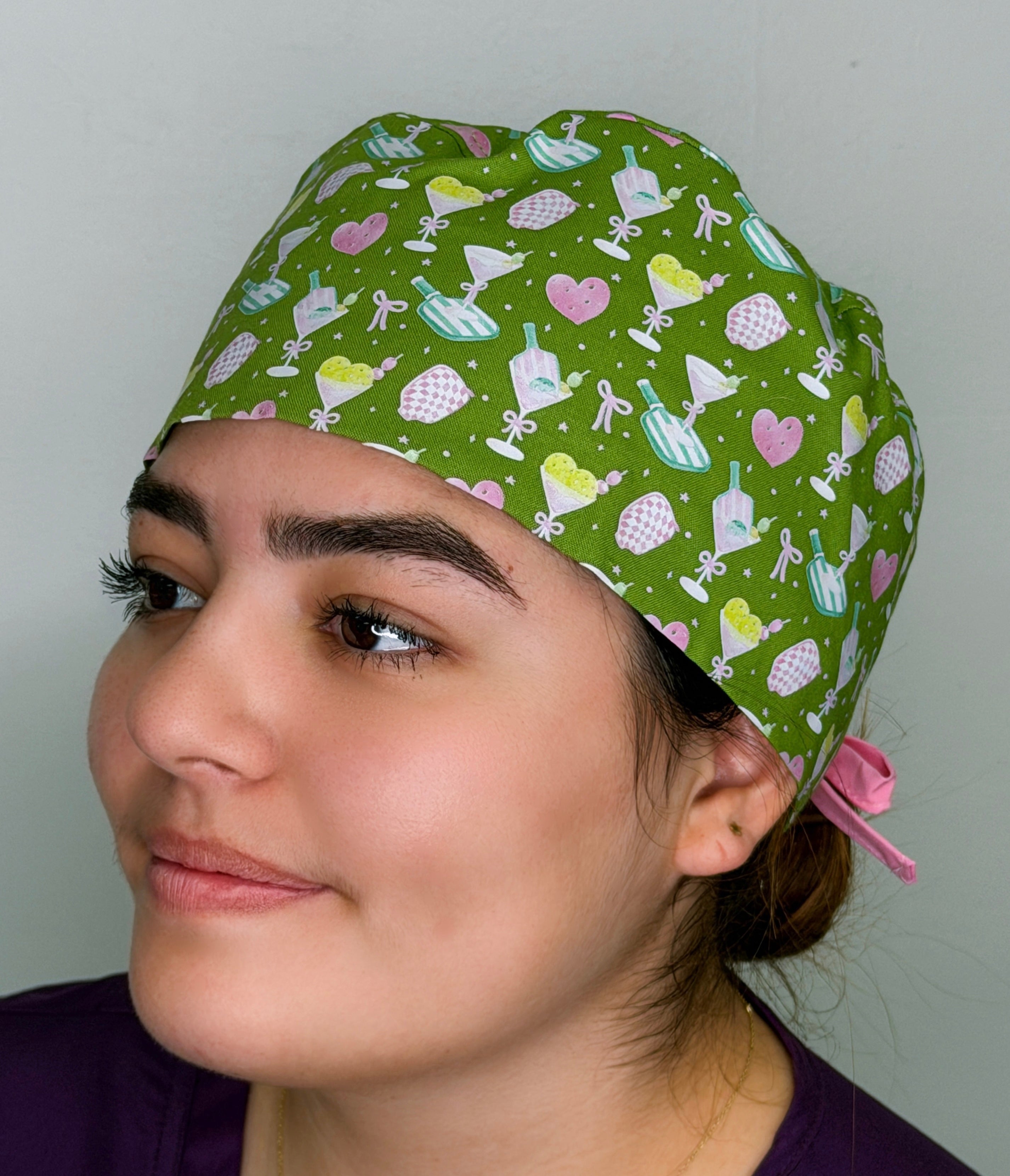 Pickleball Martini Themed Custom Solid Color Unisex Scrub Cap