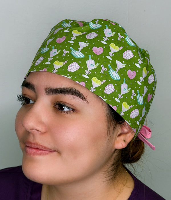 Pickleball Martini Themed Custom Solid Color Unisex Scrub Cap