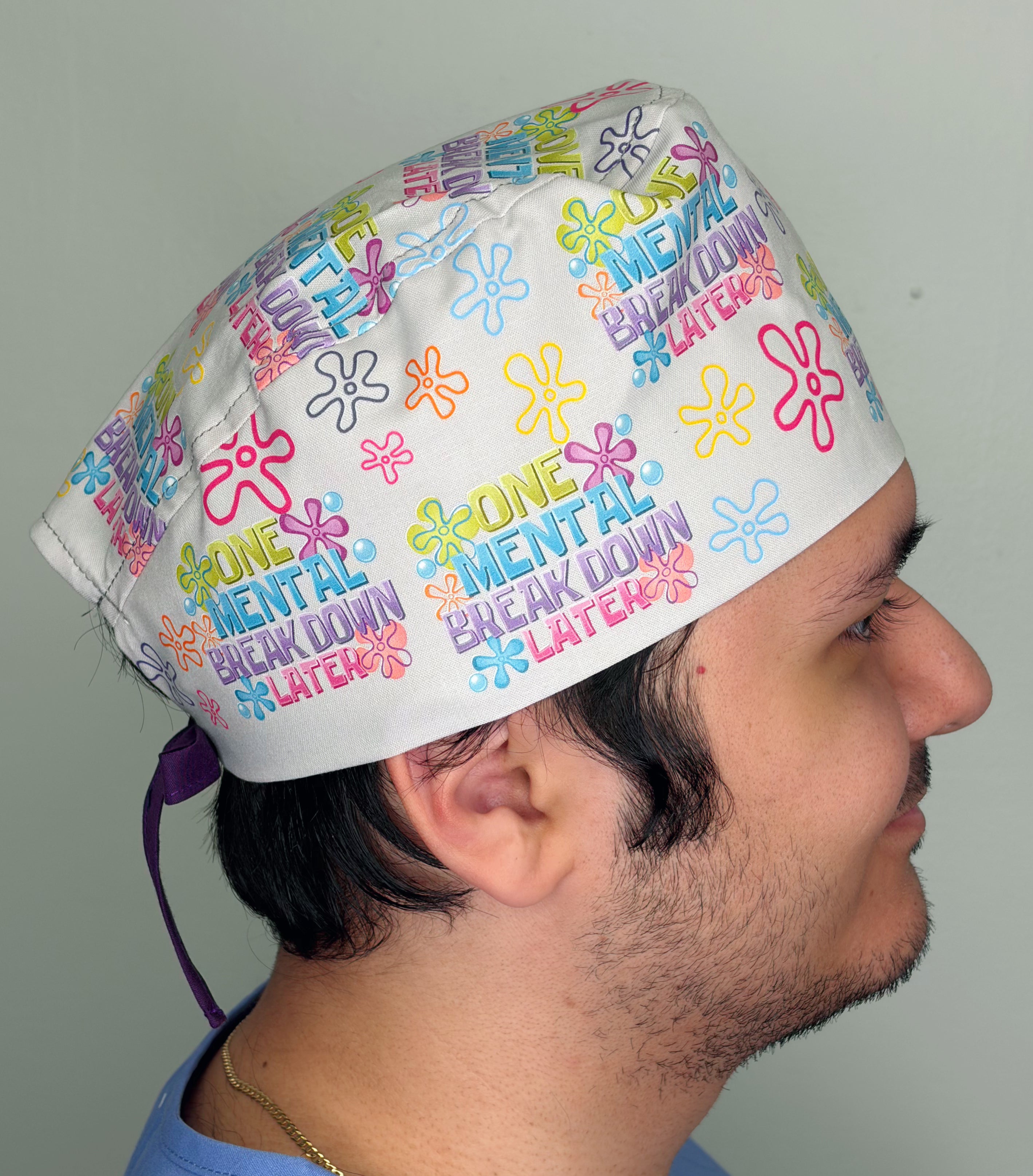 One Mental Breakdown Later Funny Custom Solid Color Unisex Scrub Cap