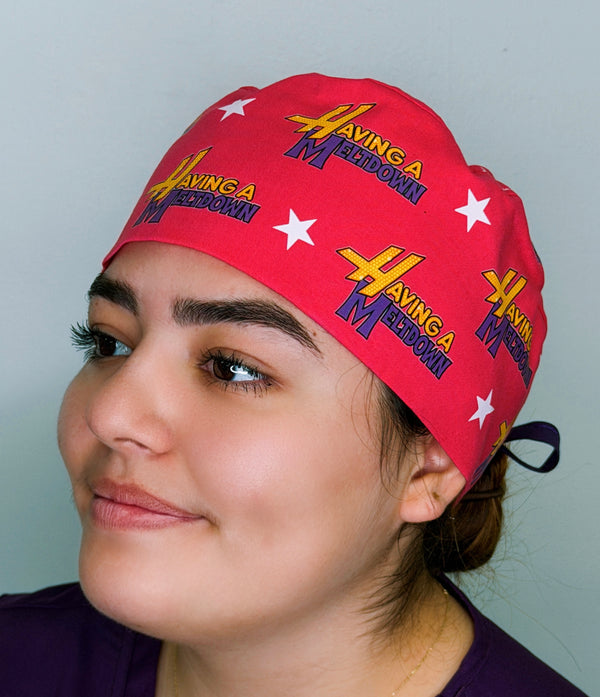 Having A Meltdown Themed Custom Solid Color Unisex Scrub Cap