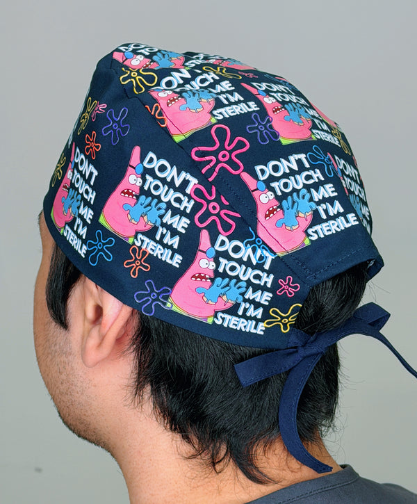 Funny Don't Touch Me WITH Flowers I'm Sterile Patrick Custom Solid Color Unisex Scrub Cap