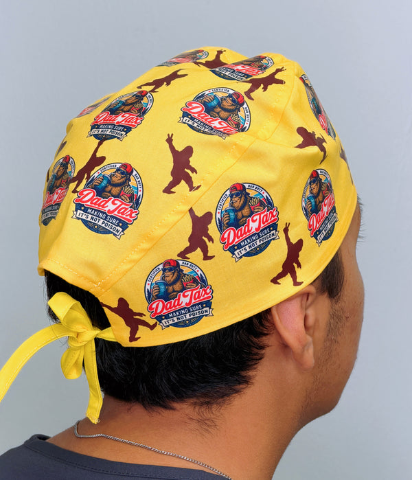 Dad Tax Funny Sasquatch Father's Day  Custom Solid Color Unisex Scrub Cap
