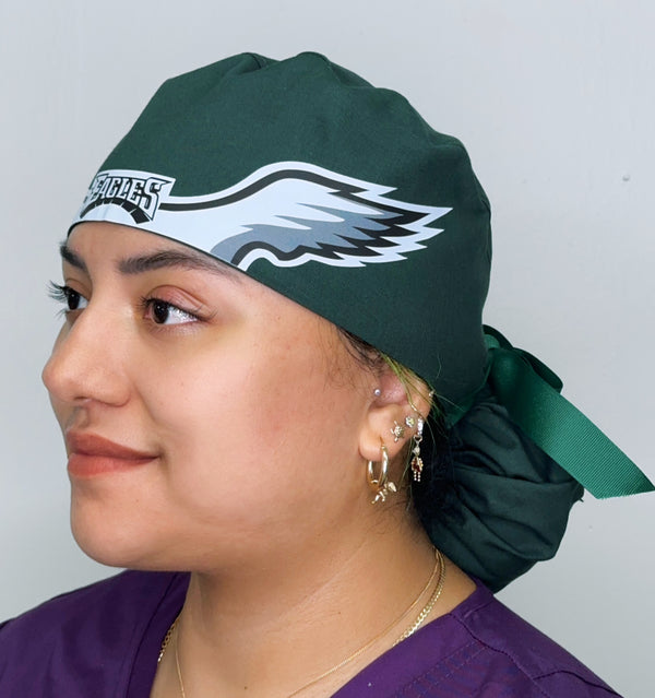 Philadelphia Helmet Inspired Customized Solid Color Ponytail Scrub Cap