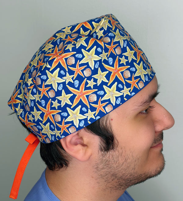 Star Fish Ocean Life Themed Funny Custom Solid Color Unisex Scrub Cap