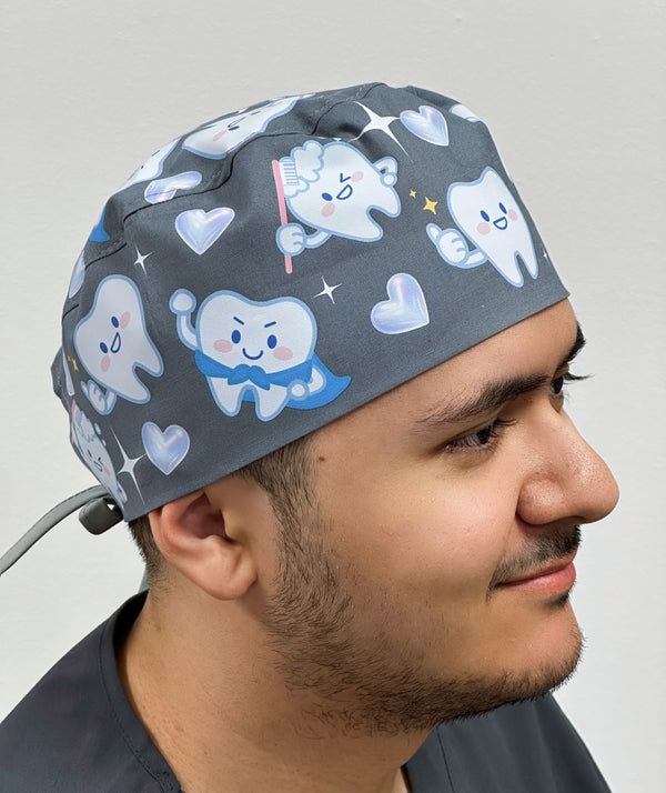 Custom Dentist Scrub Cap – Personalized Unisex Surgical Hat for Short Hair – Solid Color Medical Cap