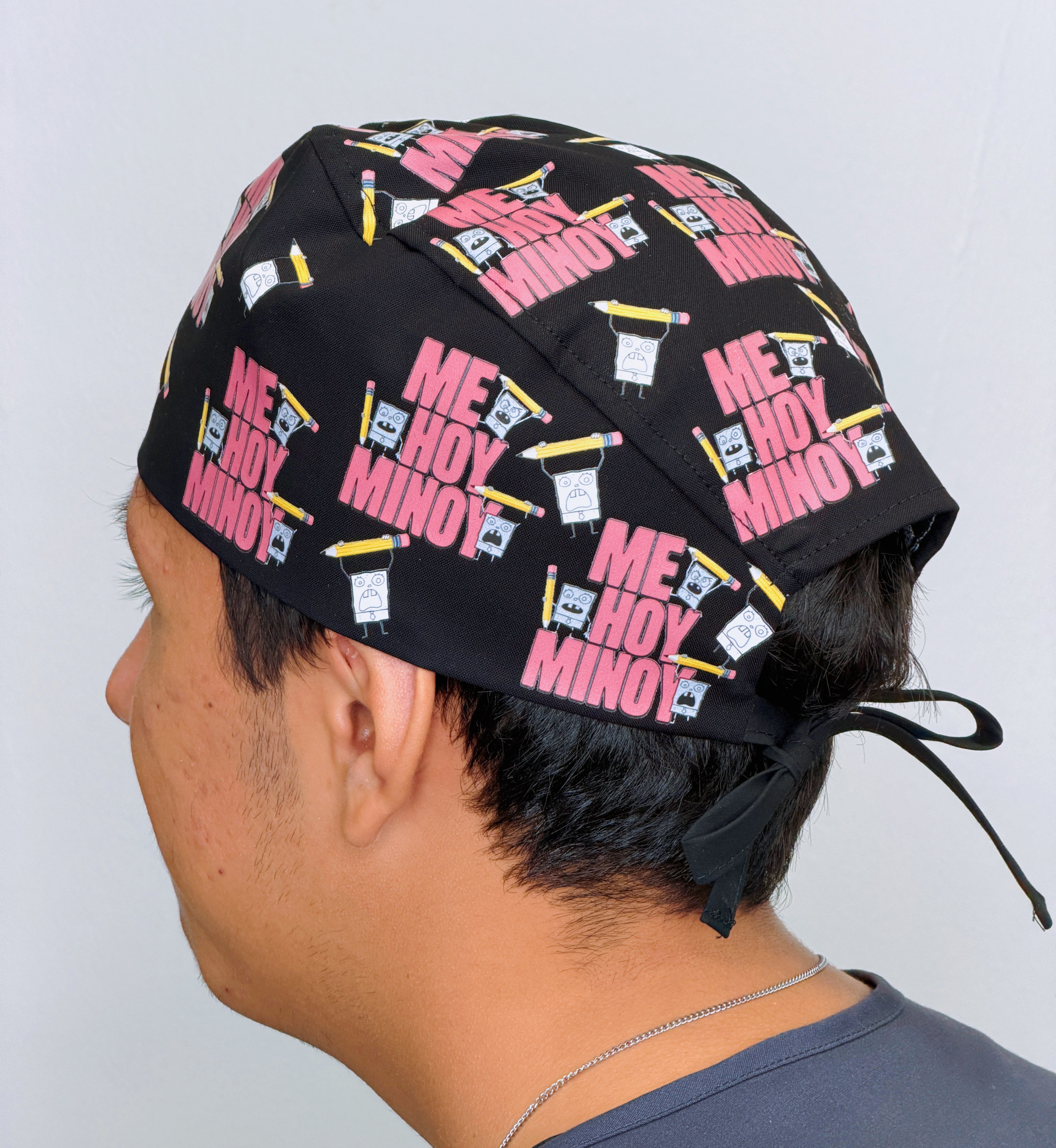 Funny DoodleBob Me Hoy Minoy Custom Solid Color Unisex Scrub Cap