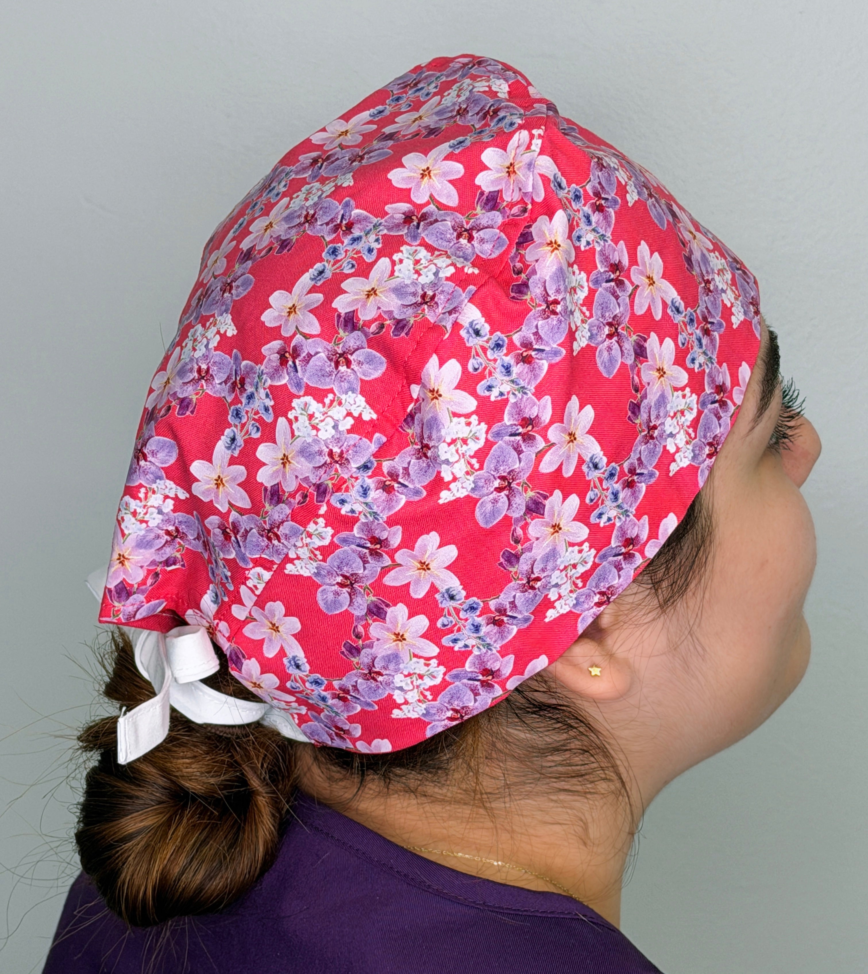 Beautiful Orchids Themed Custom Solid Color Unisex Scrub Cap