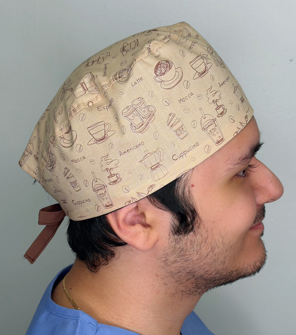 Popular Coffee Themed Funny Custom Solid Color Unisex Scrub Cap