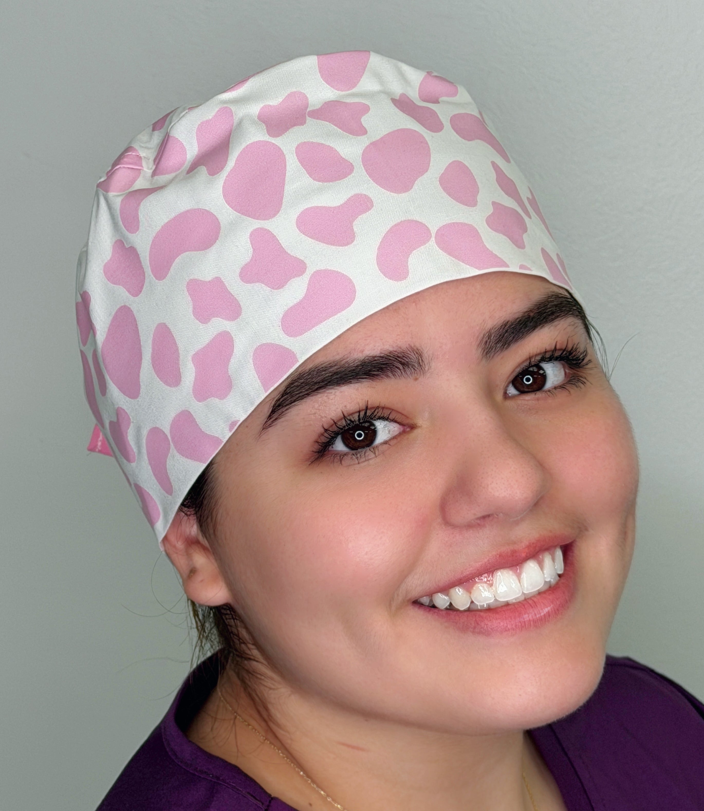 Custom Cow Print Solid Color Unisex Scrub Cap