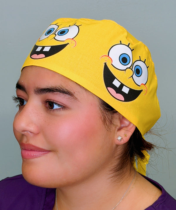 Spongebob Custom Solid Color Unisex Scrub Cap