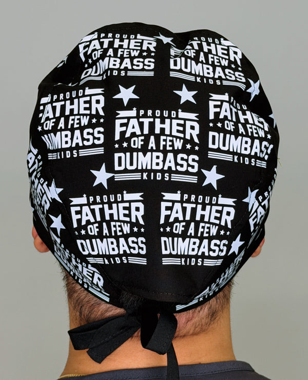 Proud Father of a Few Dumba** Kids Father's Day Custom Solid Color Unisex Scrub Cap