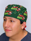 Merry Grinchmas Funny Holiday Christmas Custom Solid Color Unisex Scrub Cap