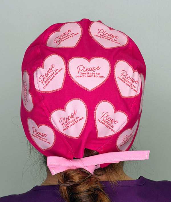 Please Hesitate To Reach Out To Me Funny Custom Solid Color Unisex Scrub Cap
