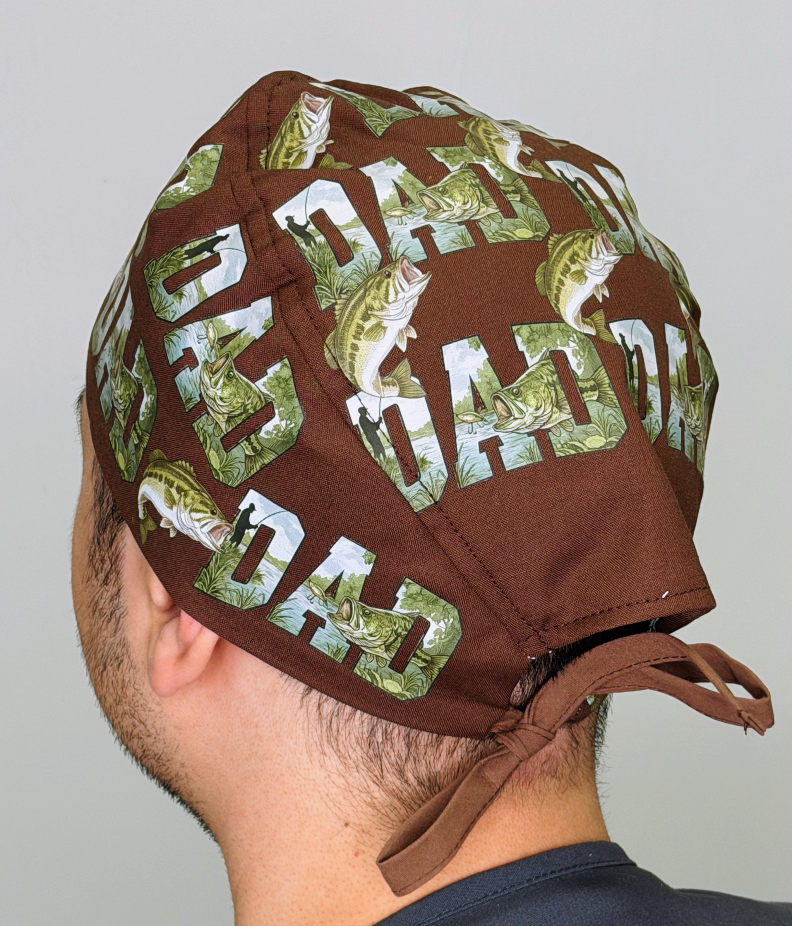 Dad Bass Fishing Father's Day Custom Solid Color Unisex Scrub Cap
