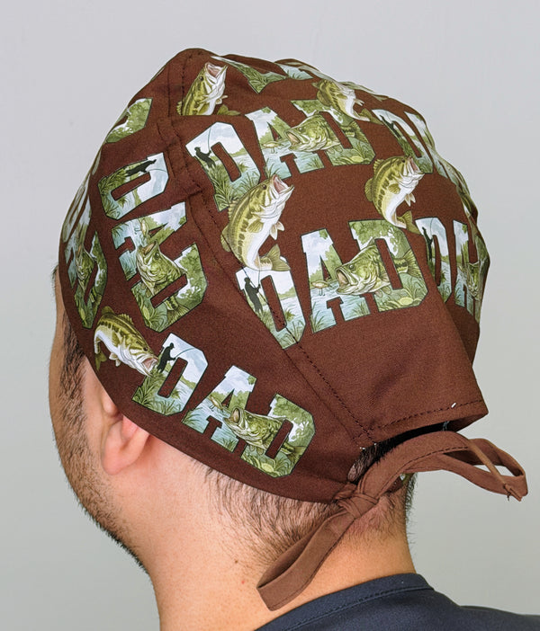 Dad Bass Fishing Father's Day Custom Solid Color Unisex Scrub Cap