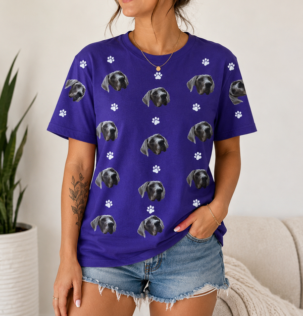 YOUR Picture Printed All Over On A Unisex Crewneck Cotton Tee