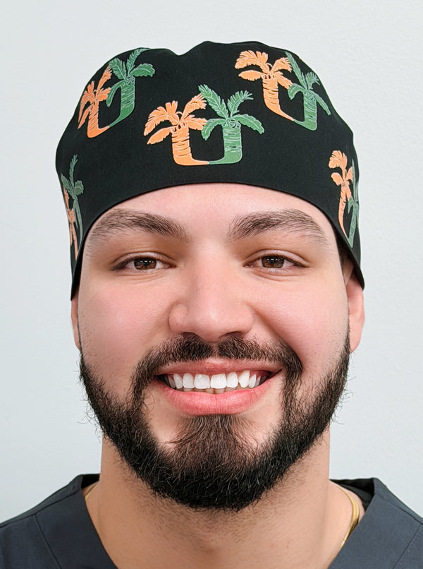 Coral Gables Miami School Scrub Cap – Personalized Unisex Surgical Hat for Short Hair – Solid Color Medical Cap