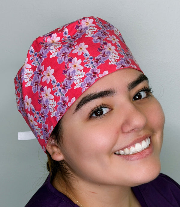 Beautiful Orchids Themed Custom Solid Color Unisex Scrub Cap