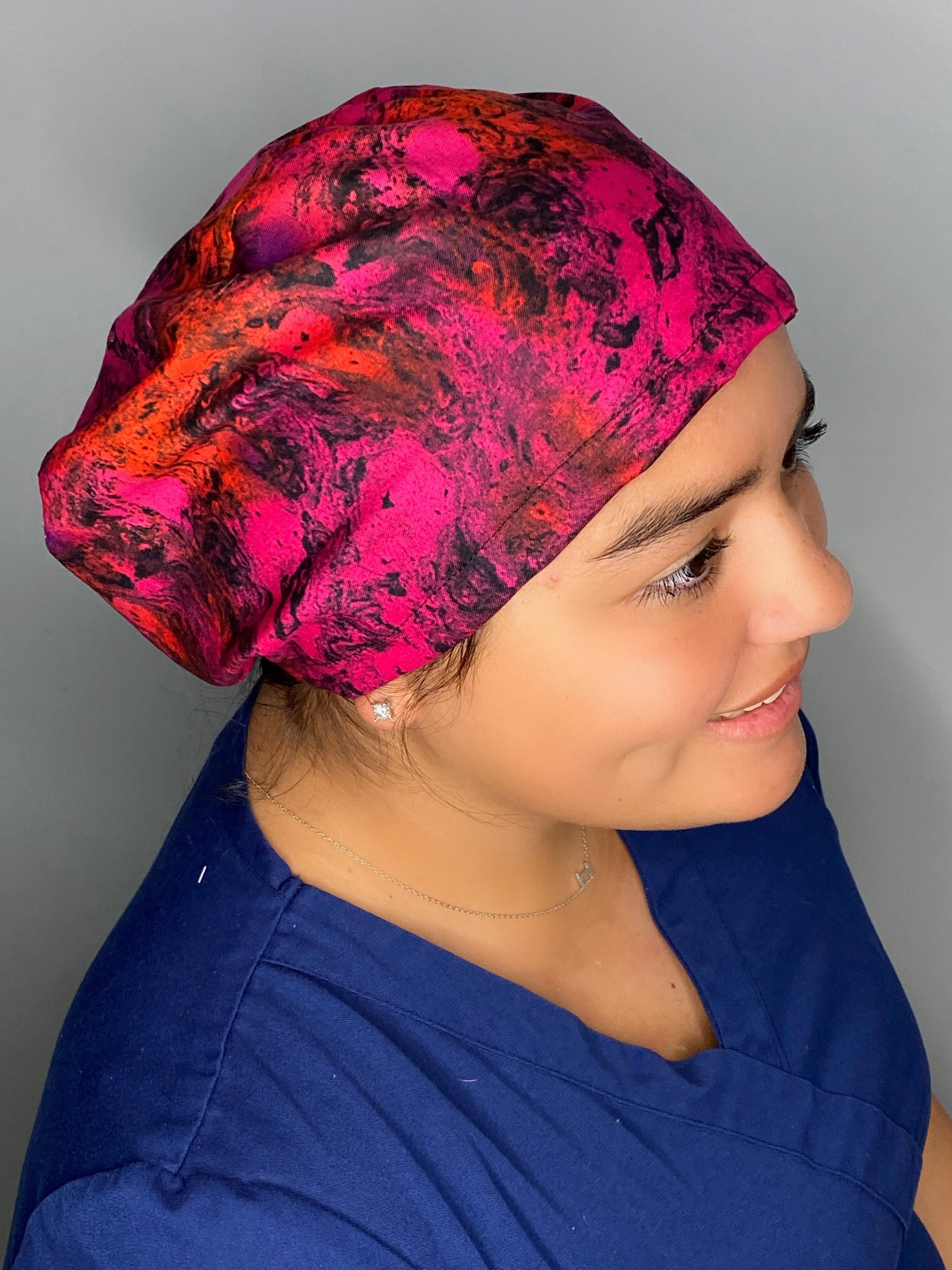 Magenta Red and Orange Tie Dye Design Fancy Euro