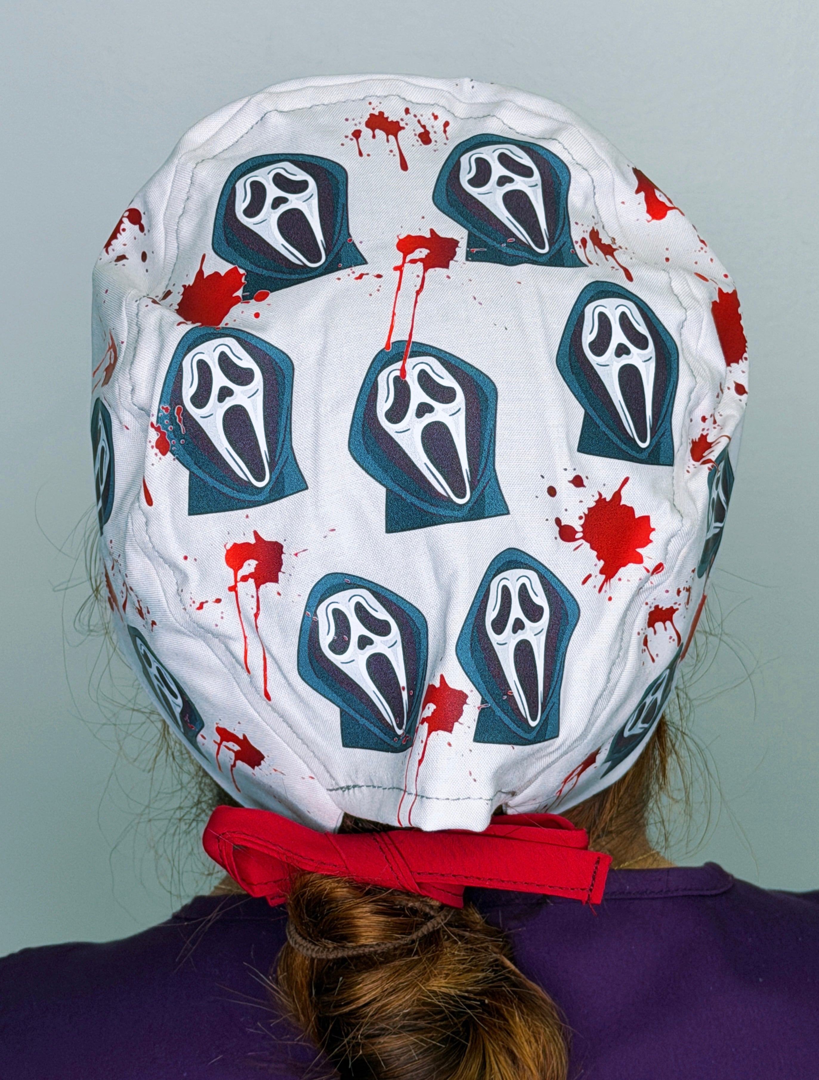 Scream Halloween Themed Funny Custom Solid Color Unisex Scrub Cap