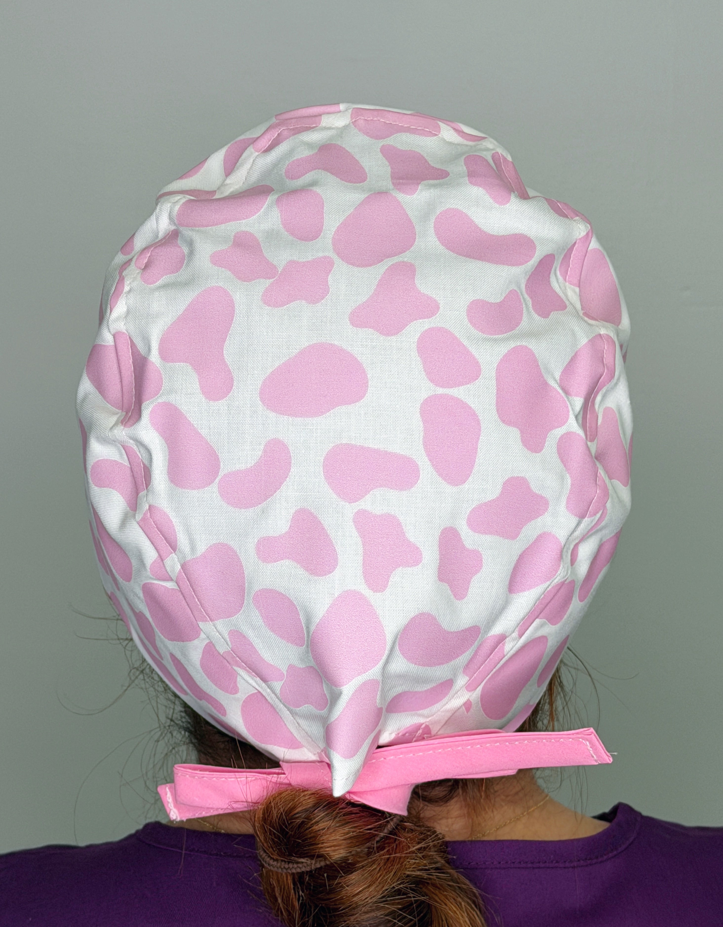 Custom Cow Print Solid Color Unisex Scrub Cap