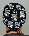World's Strongest Dad Father's Day Custom Solid Color Unisex Scrub Cap