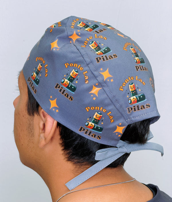 Ponte Las Pilas Funny Themed Custom Customized Solid Color Unisex Scrub Cap by UscCreations