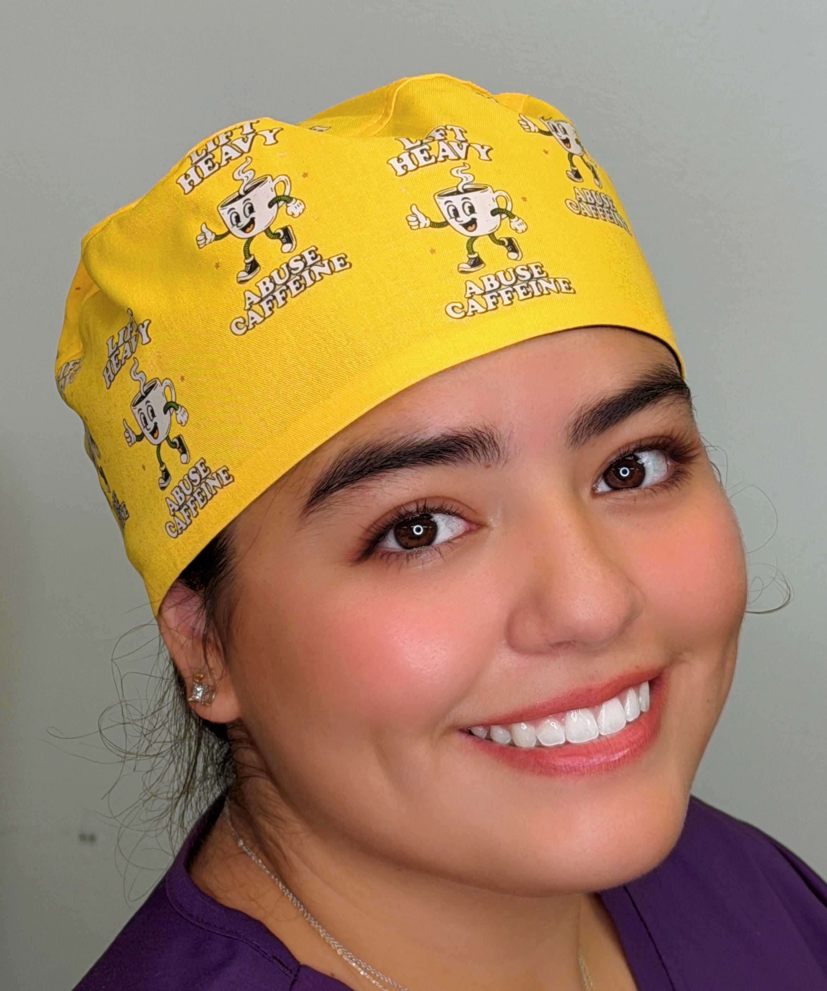 Lift Heavy Abuse Caffeine Funny Gym Custom Solid Color Unisex Scrub Cap
