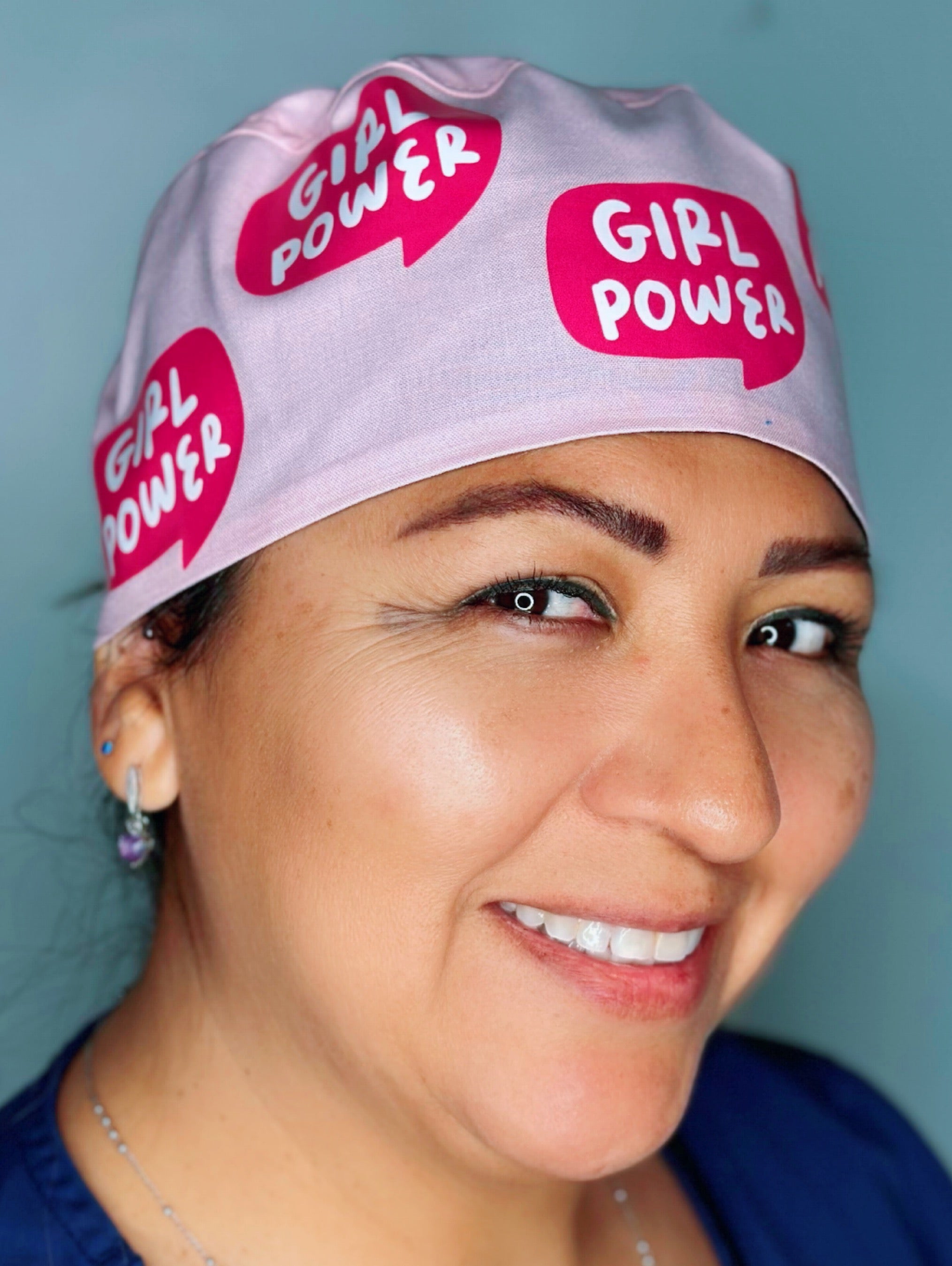 Girl Power Awareness Custom Solid Color Unisex Scrub Cap