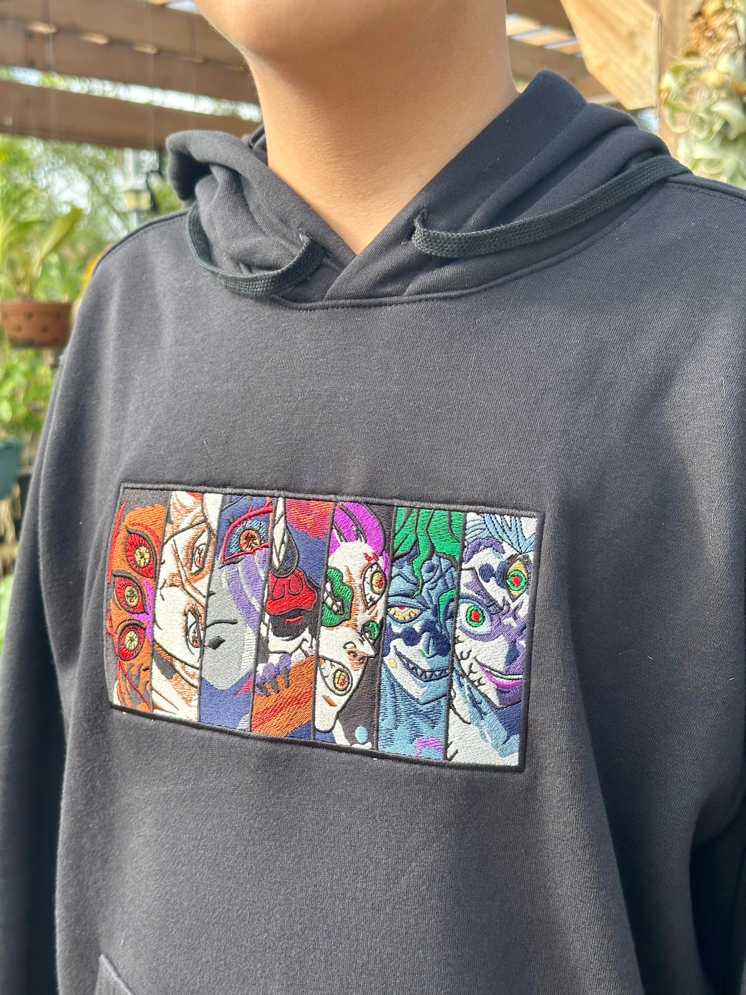 Anime Themed Embroidered Custom Apparel Item of your choice