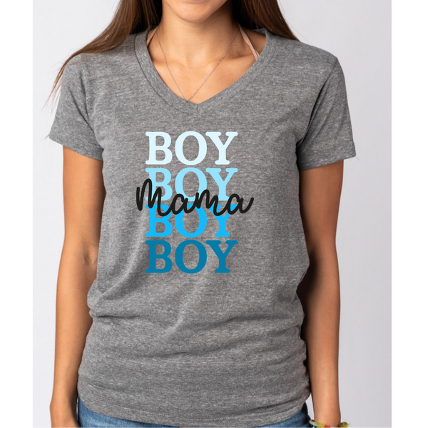 Boy's Mama Mother's Day themed Women's Ideal V-Neck Tee
