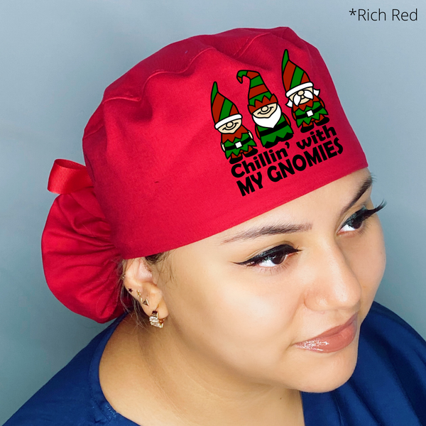 Chillin' With My Gnomies Christmas Themed Solid Color Ponytail