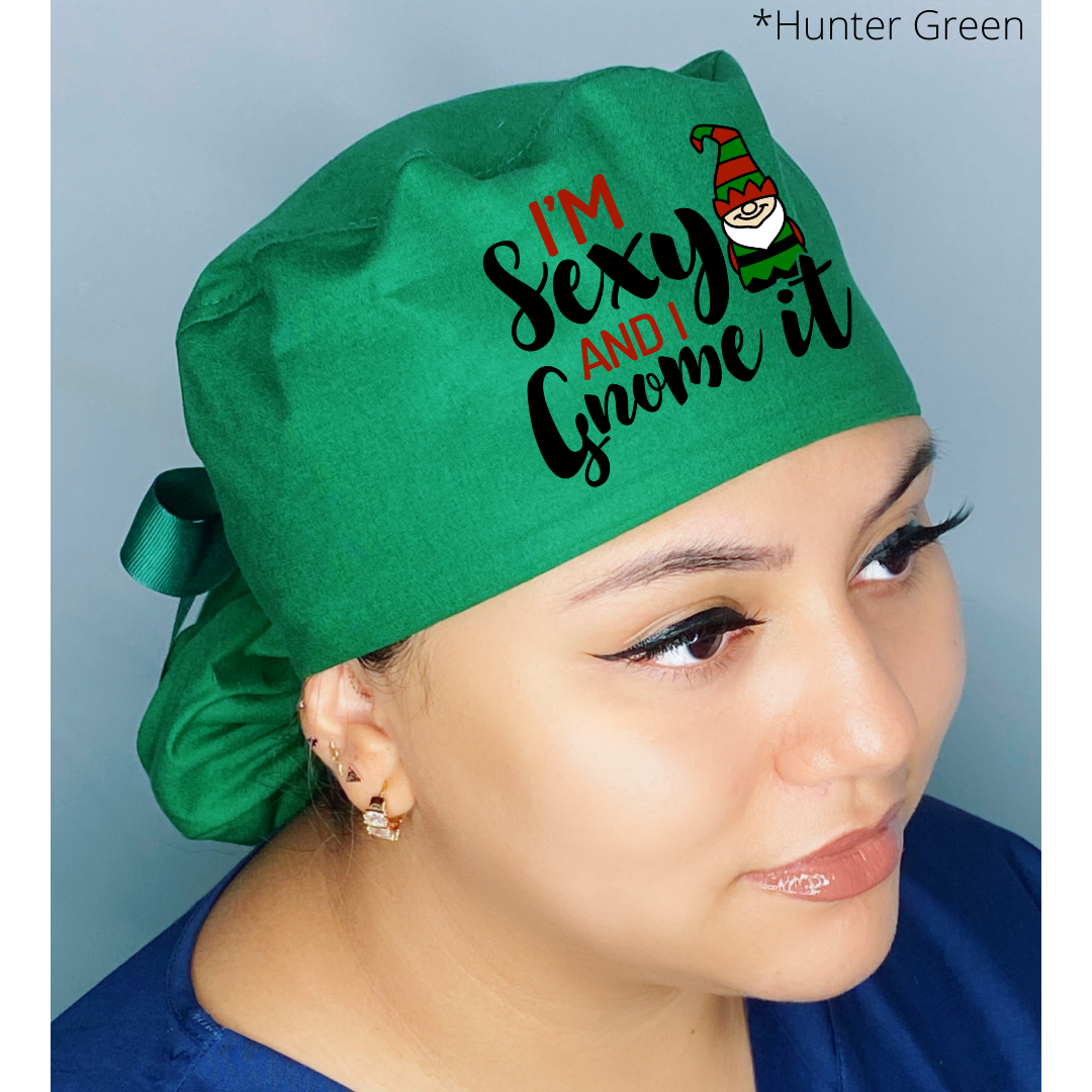 I'm Sexy and I Gnome It Christmas Themed Solid Color Ponytail