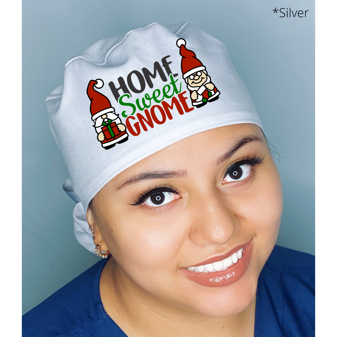 Home Sweet Gnome Christmas Themed Solid Color Ponytail