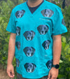 YOUR Picture Printed ALL OVER Cherokee Men Scrubs Top V-Neck Customized