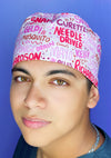 Popular Surgical Sayings & Scribbles Tools Pink Unisex Medical Theme Scrub Cap