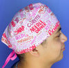 Popular Surgical Sayings & Scribbles Tools Pink Unisex Medical Theme Scrub Cap