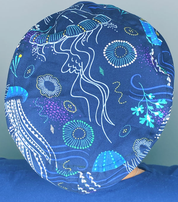 Jelly Fish on Navy Blue Design Euro