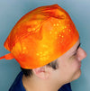 Orange Ombre & Shapes Tie Dye Design Unisex Cute Scrub Cap