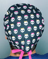 Cute Skulls With Bows Halloween Unisex Holiday Scrub Cap