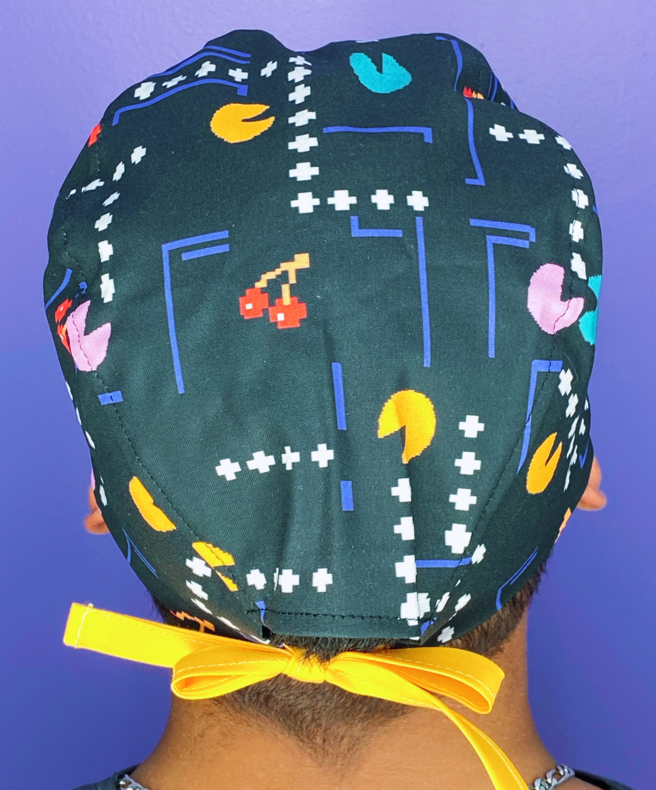 Vintage Popular Kid's Video Game Pac-Man Unisex Geek Scrub Cap