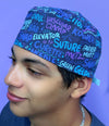 Popular Surgical Sayings & Scribbles Tools Dark Purple Unisex Medical Theme Scrub Cap