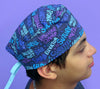 Popular Surgical Sayings & Scribbles Tools Dark Purple Unisex Medical Theme Scrub Cap