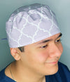 Lavender White Diamond Geometric Shape Design Unisex Cute Scrub Cap