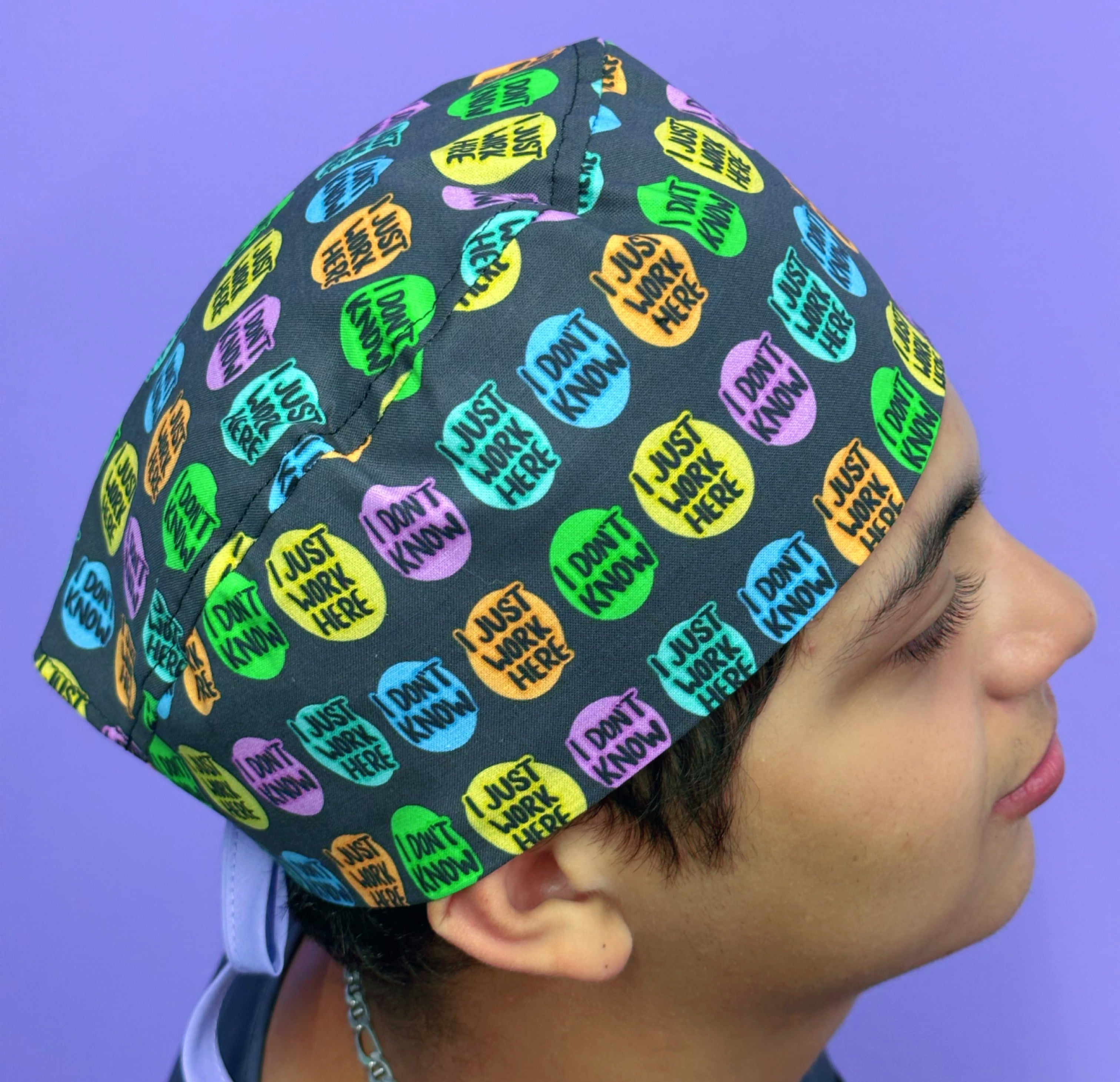 Funny I Don't Know, I Just Work Here Unisex Medical Theme Scrub Cap