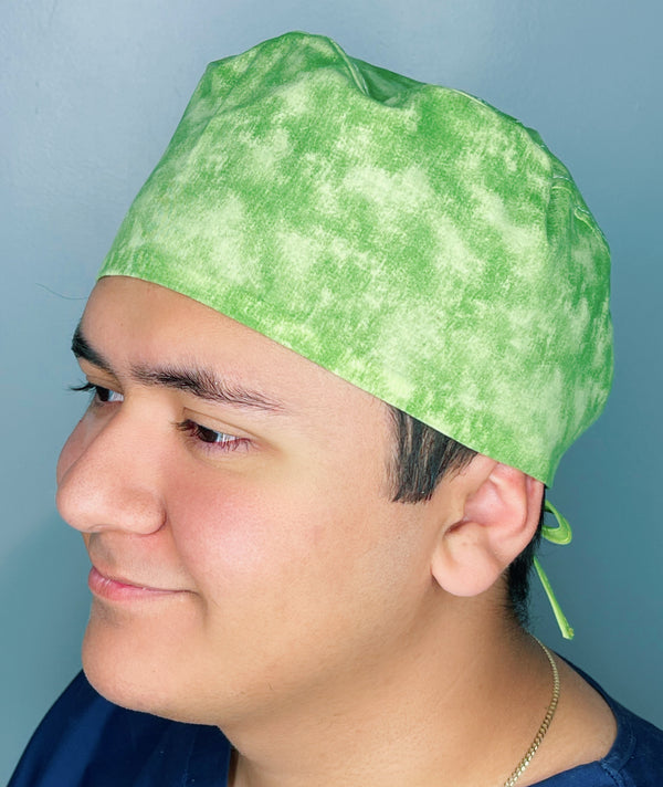 Green Tie Dye Design Unisex Cute Scrub Cap
